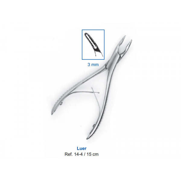 Кусачки костные Luer 15 см, рабочая часть 3 мм, HLW Dental Instruments (Германия)