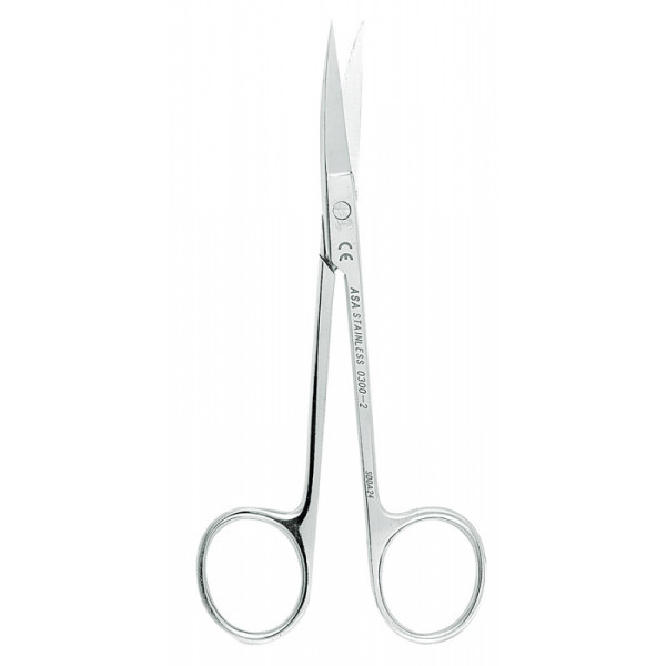 Ножницы для десны N2 изогнутые по плоскости, 12 см., Asa Dental (Италия)
