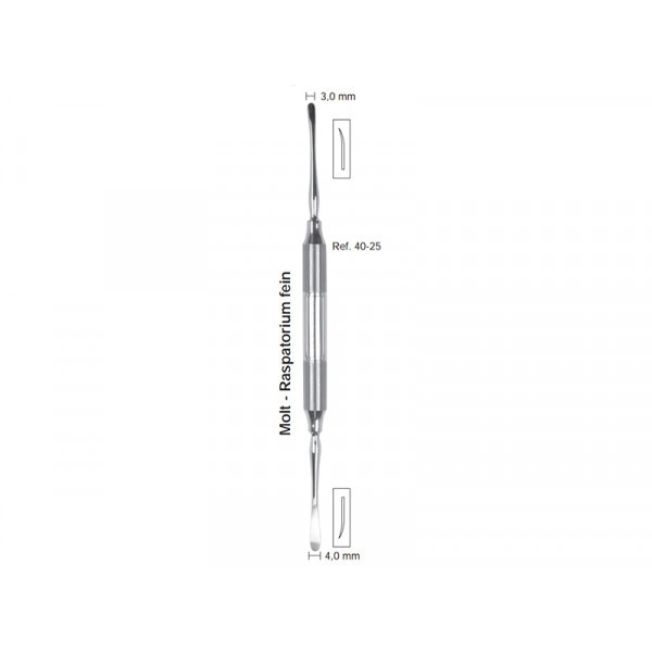 Распатор Molt, ручка DELUXE, диаметр 10 мм, 3,0-4,0 мм., HLW Dental Instruments (Германия)